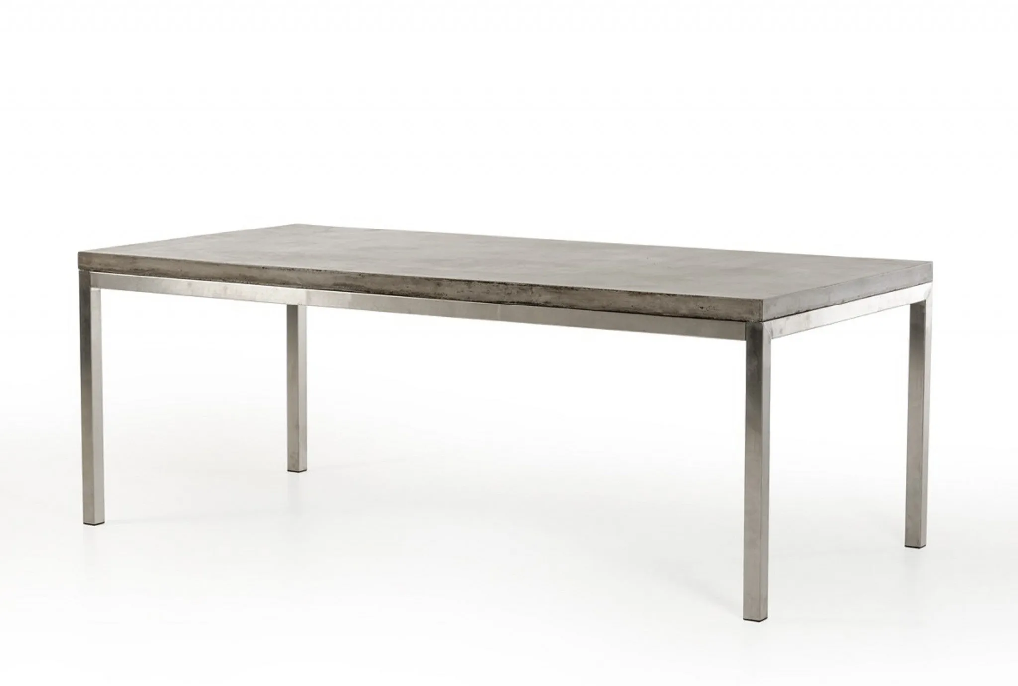 30' Concrete And Stainless Steel Dining Table By Homeroots - 283306