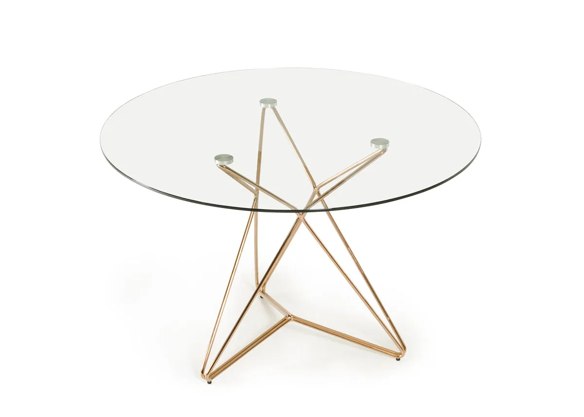 30' Glass And Steel Round Dining Table By Homeroots - 283104