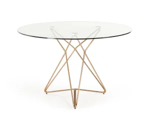 30' Glass And Steel Round Dining Table By Homeroots - 283104