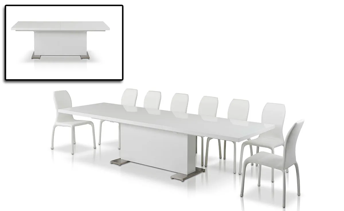 30' White Mdf And Steel Dining Table By Homeroots - 283320