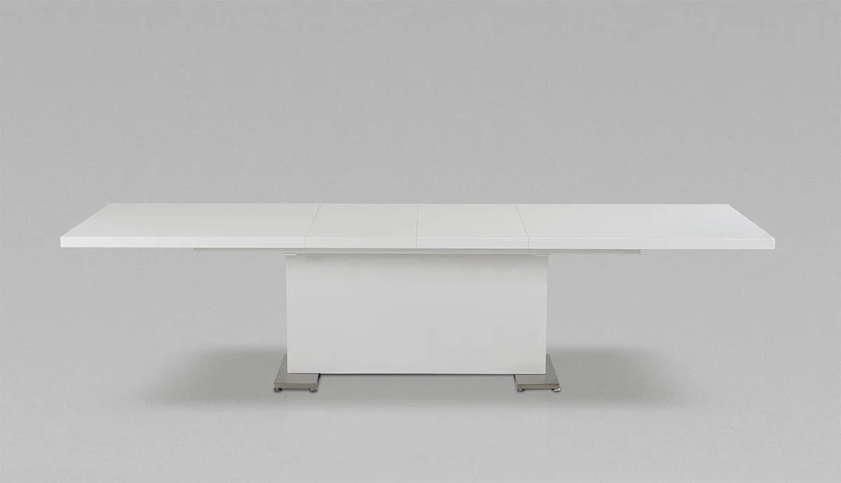 30' White Mdf And Steel Dining Table By Homeroots - 283320