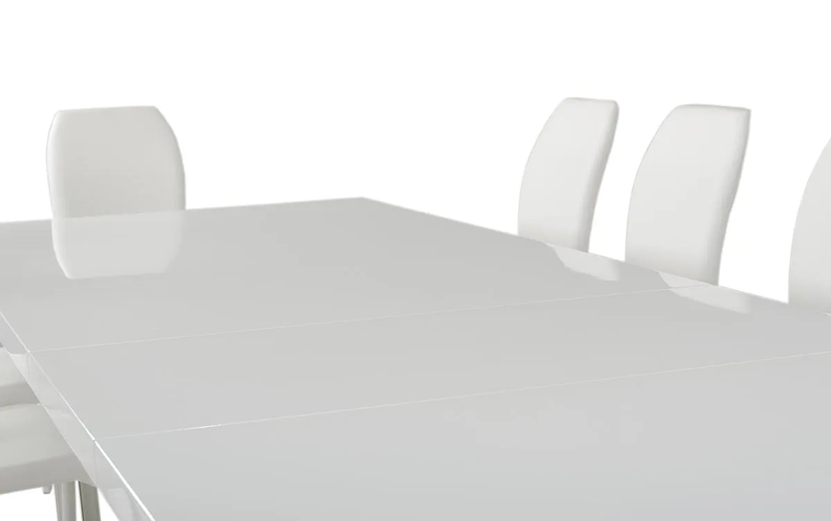 30' White Mdf And Steel Dining Table By Homeroots - 283320