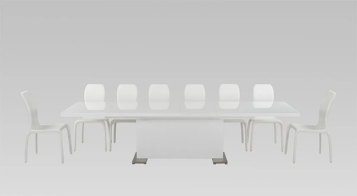 30' White Mdf And Steel Dining Table By Homeroots - 283320