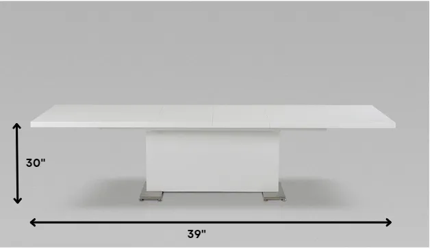 30' White Mdf And Steel Dining Table By Homeroots - 283320