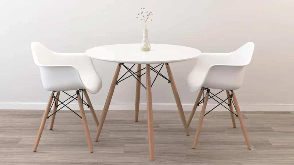 32" Round Eiffel Dining Table Set By Modholic