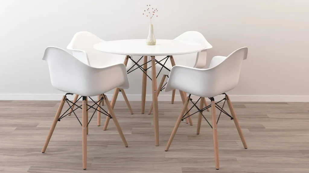 32" Round Eiffel Dining Table Set By Modholic
