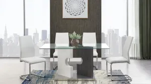 5 Piece Dining Room Set (D219DT D41DC-WH)