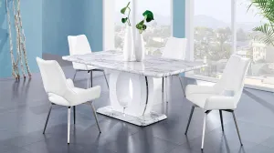 5 Piece Dining Room Set (D894DT D4878DC-WH)