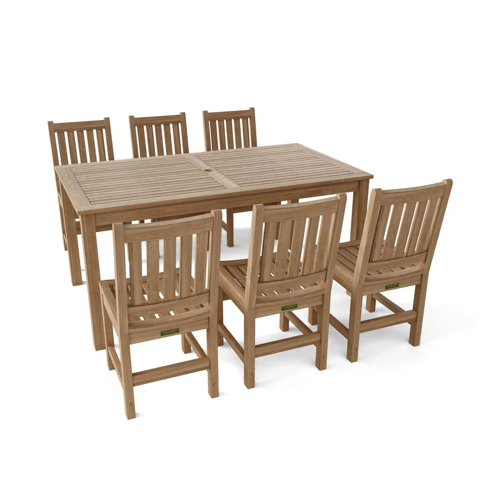 7-Pieces Sonoma Rectangular Dining Set By Anderson Teak