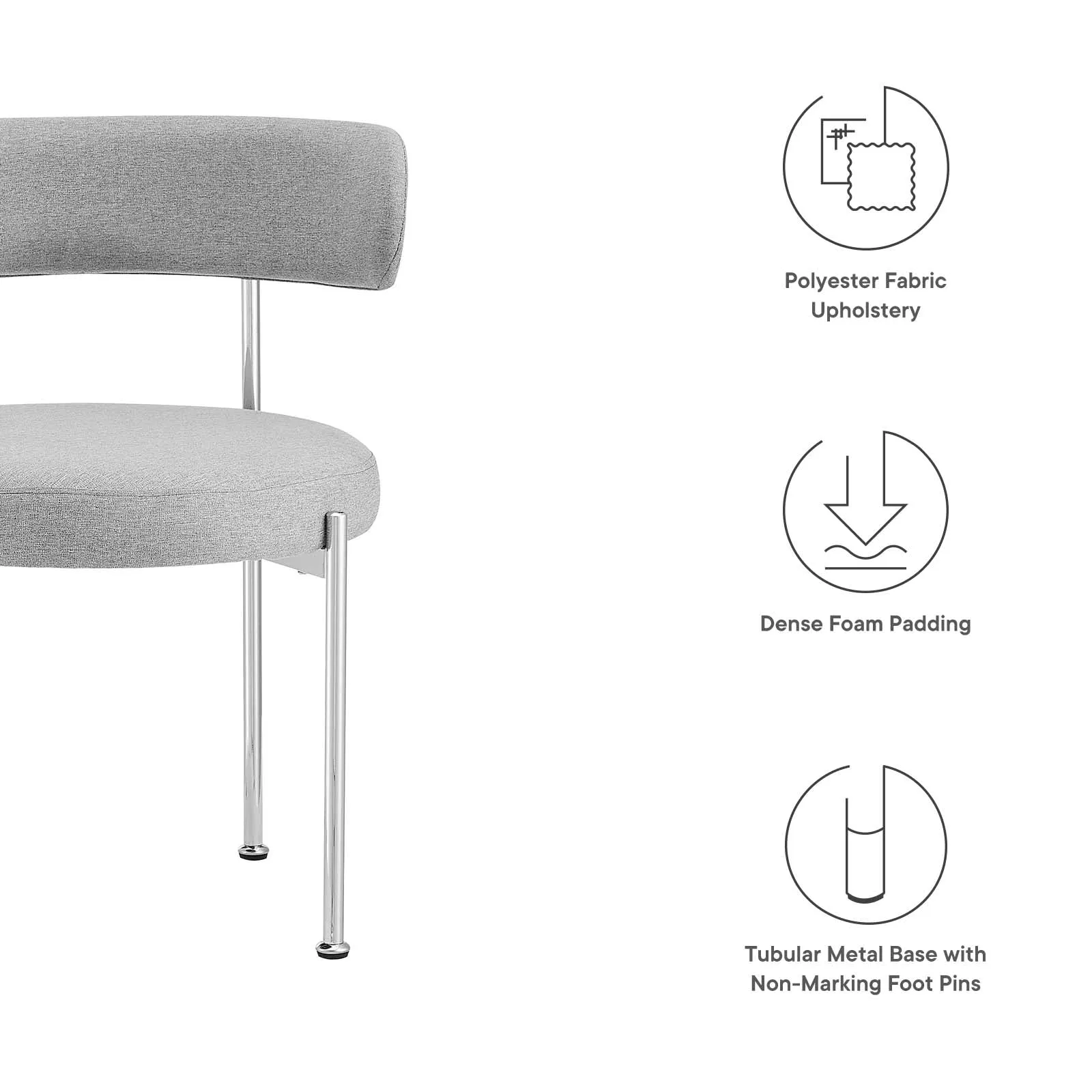 Albie Fabric Dining Chairs - Set of 2 By Modway - EEI-6517