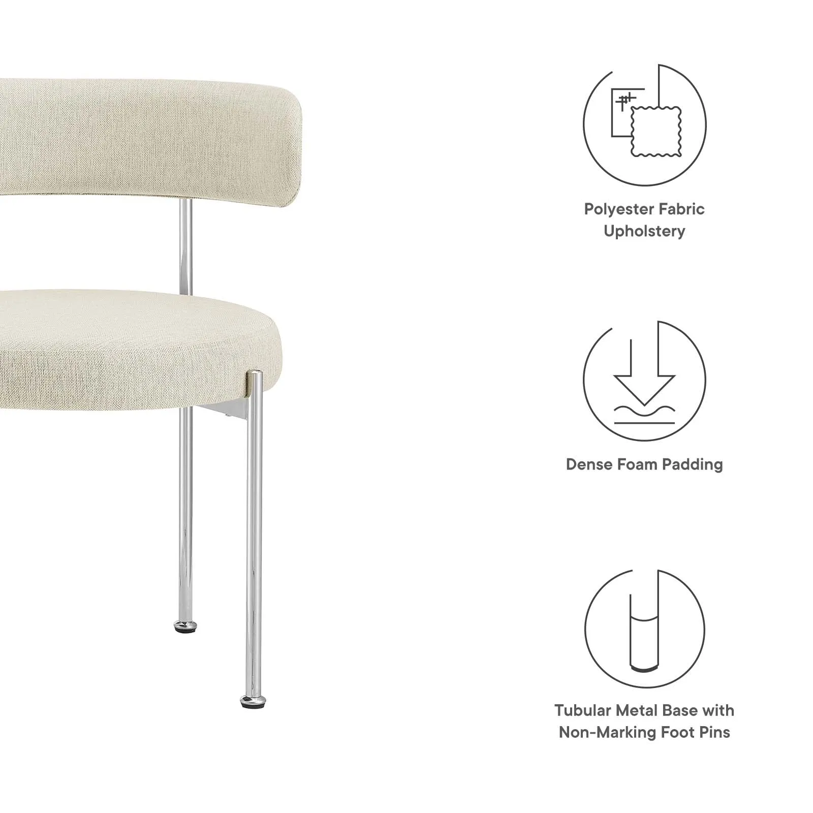 Albie Fabric Dining Chairs - Set of 2 By Modway - EEI-6517