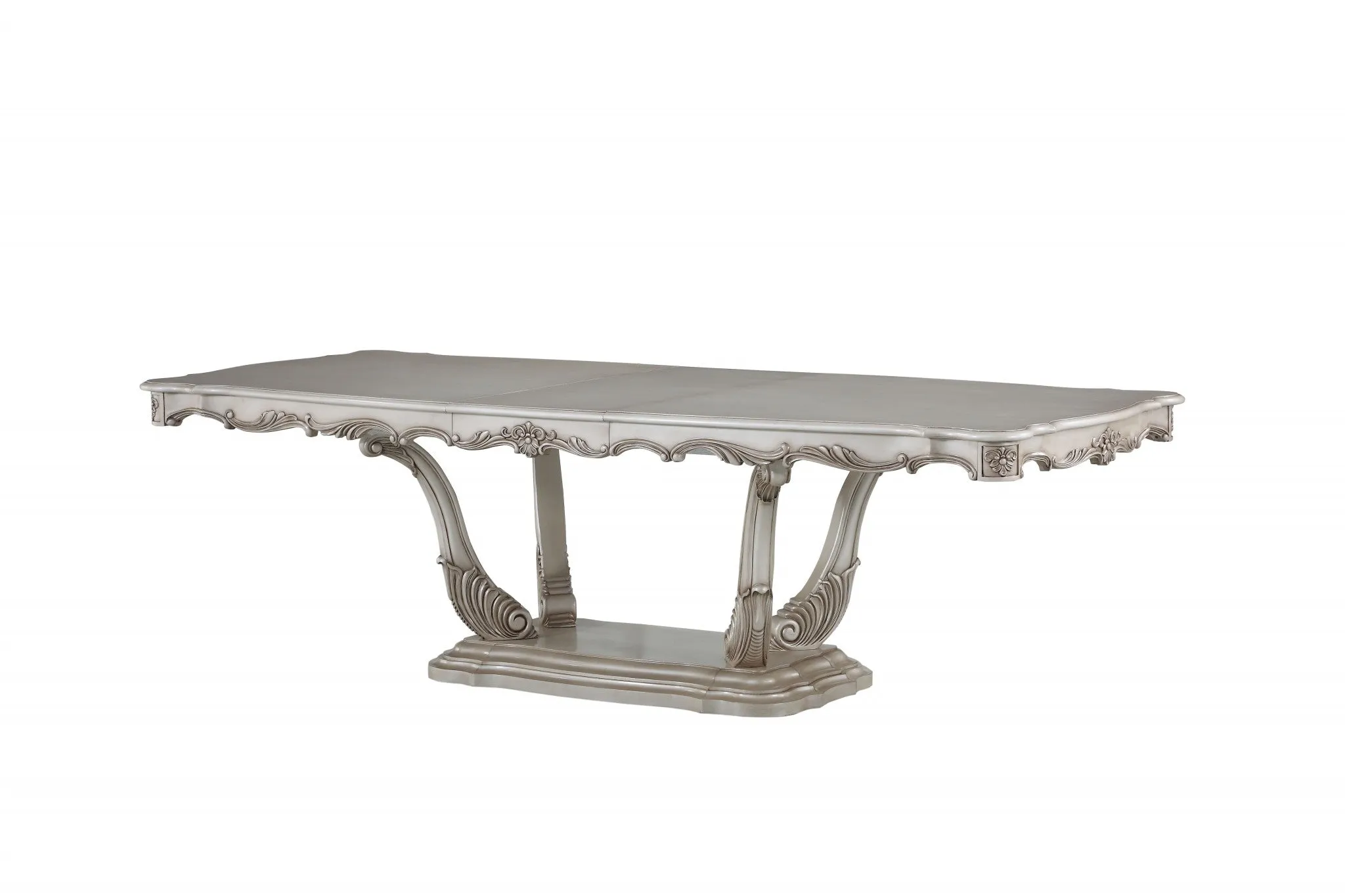Antique White Wood Dining Table Wpedestal By Homeroots