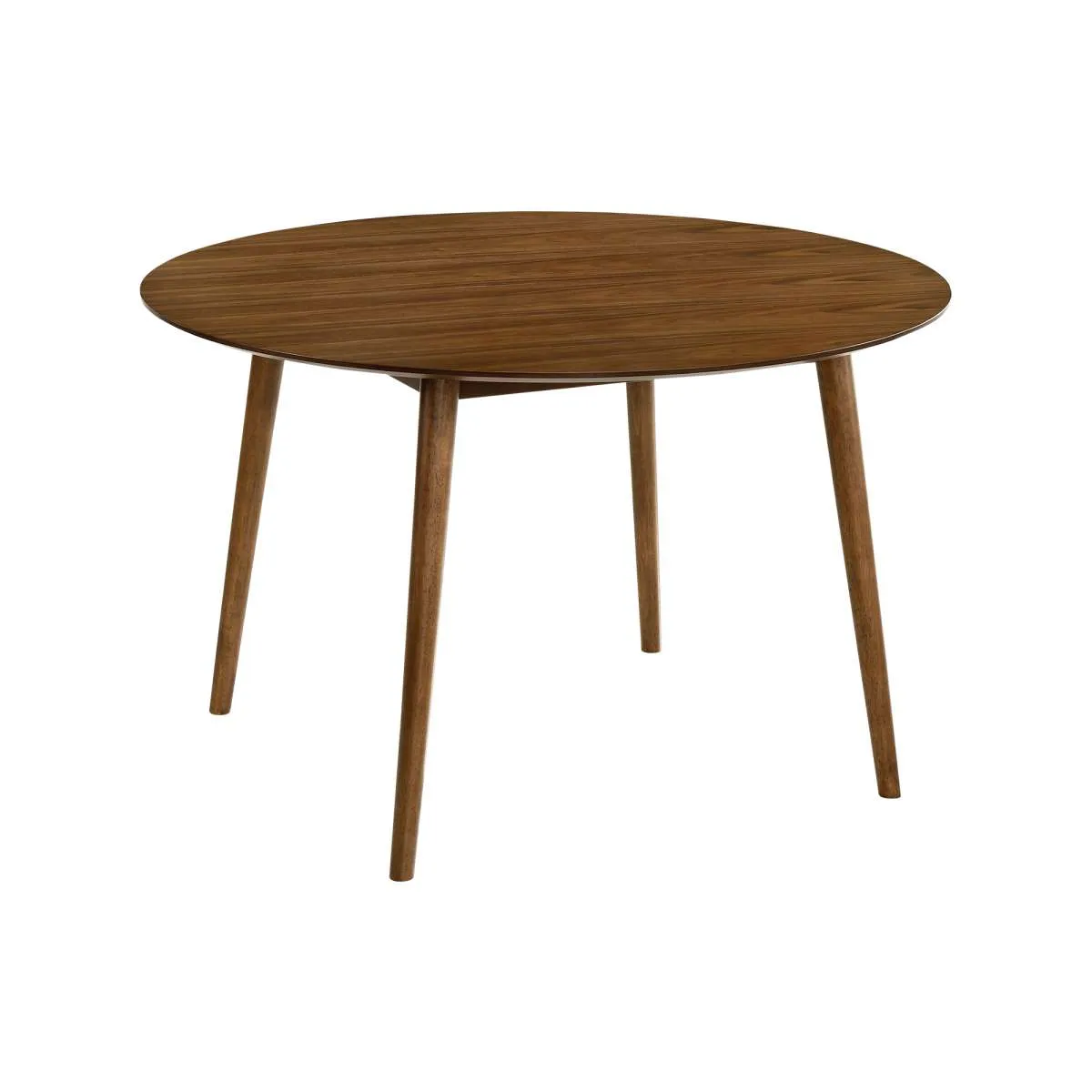 Arcadia and Renzo 48" Round Blue and Walnut Wood 5 Piece Dining Set By Armen Living