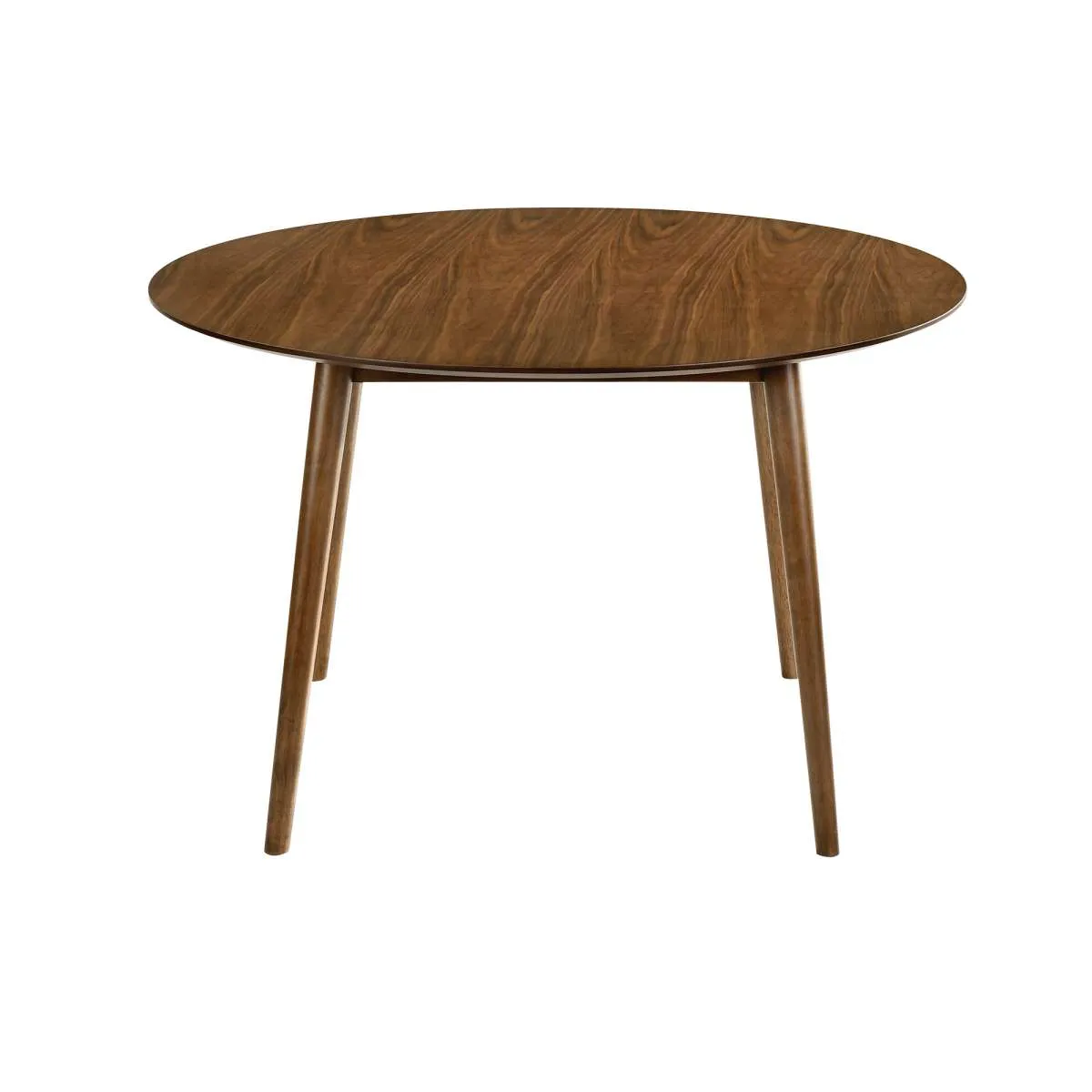 Arcadia and Renzo 48" Round Blue and Walnut Wood 5 Piece Dining Set By Armen Living