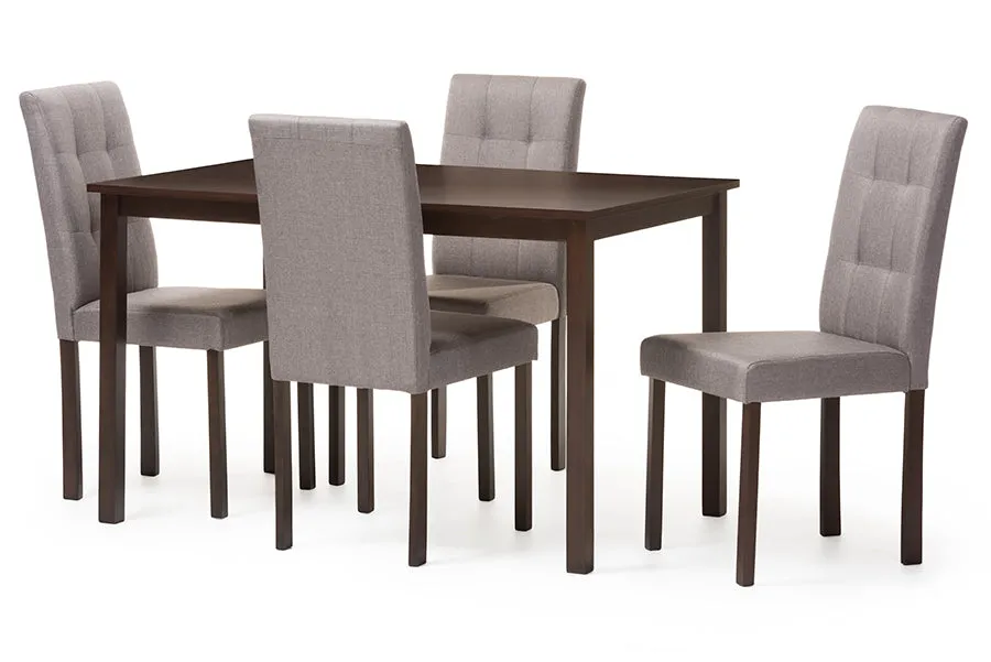 Baxton Studio Andrew Modern and Contemporary 5-Piece Beige Fabric Upholstered Grid-tufting Dining Set
