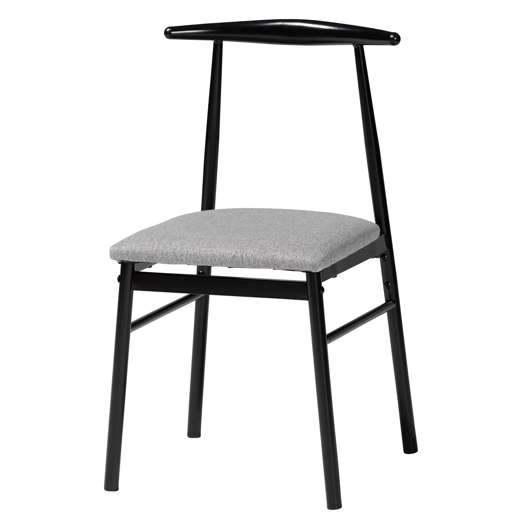 Baxton Studio Arnold Modern Industrial Grey Fabric and Metal Dining Set