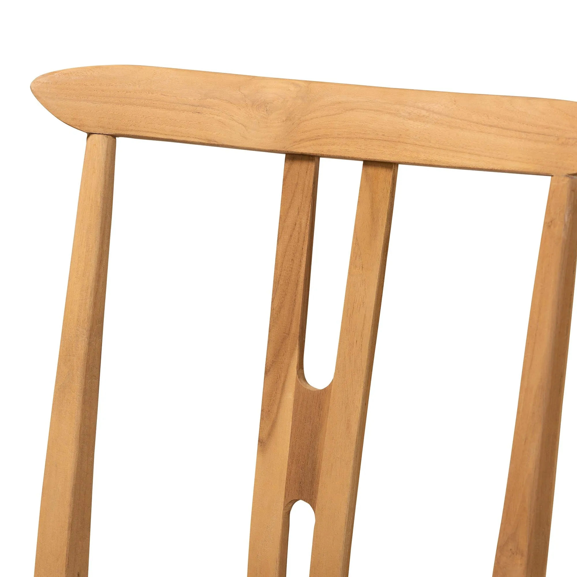 Baxton Studio bali & pari Artha Modern Bohemian Natural Brown Teak Wood and Seagrass 2-Piece Dining Chair Set