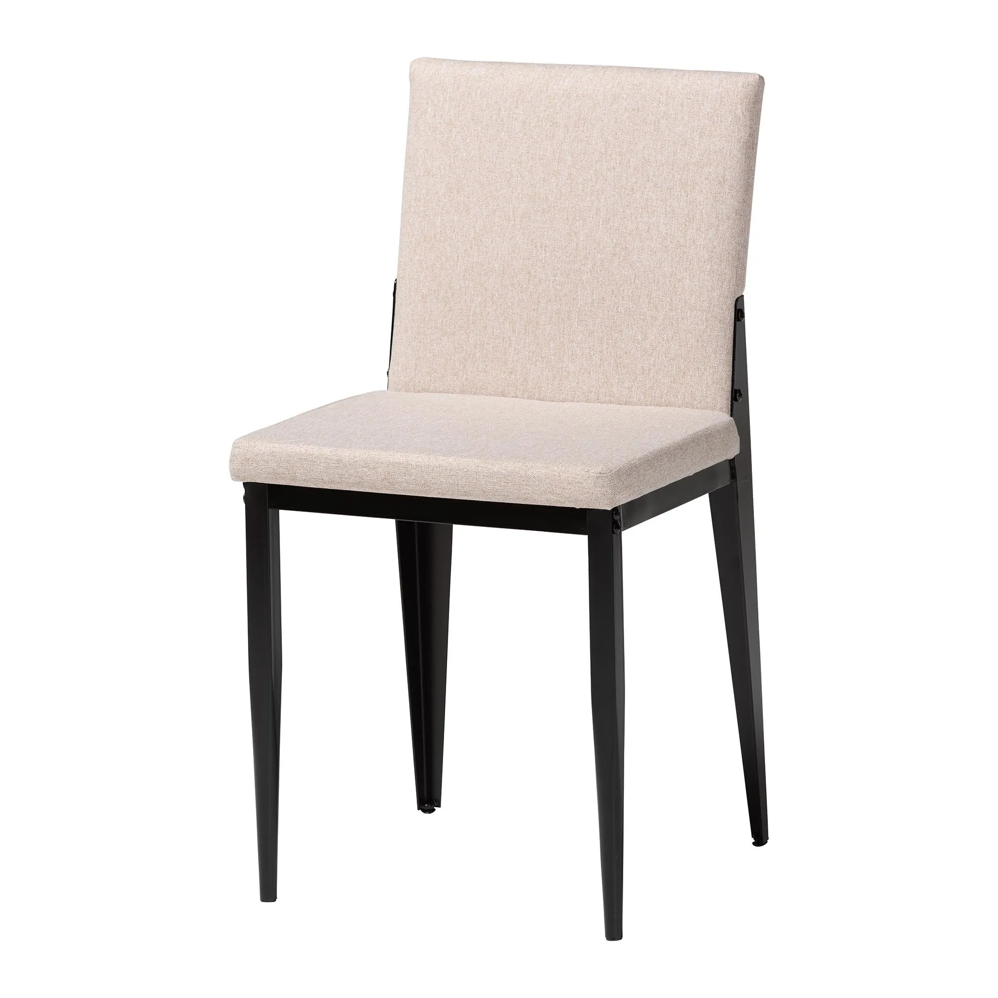 Baxton Studio Bishop Industrial Beige Fabric and Metal Dining Chair