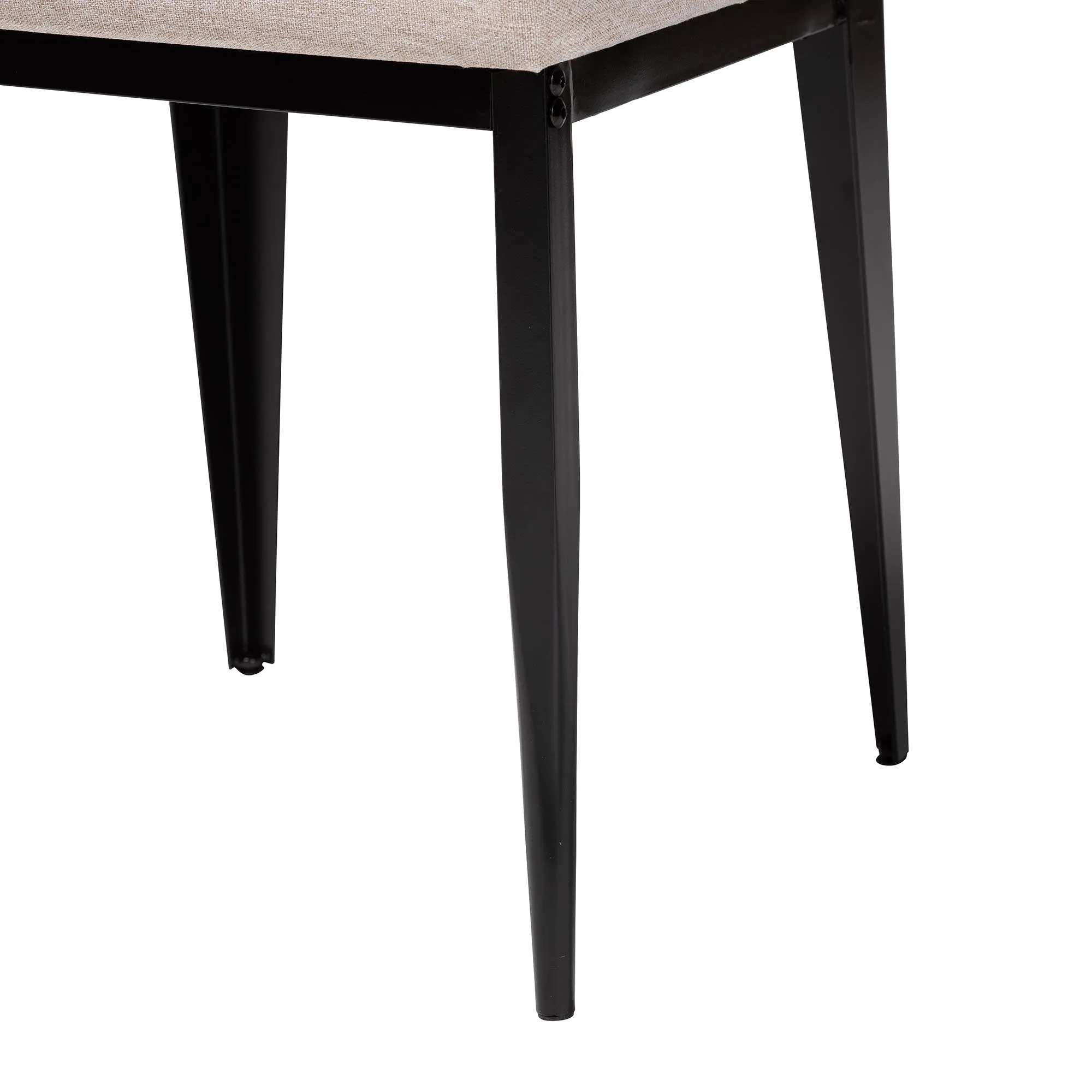 Baxton Studio Bishop Industrial Beige Fabric and Metal Dining Chair