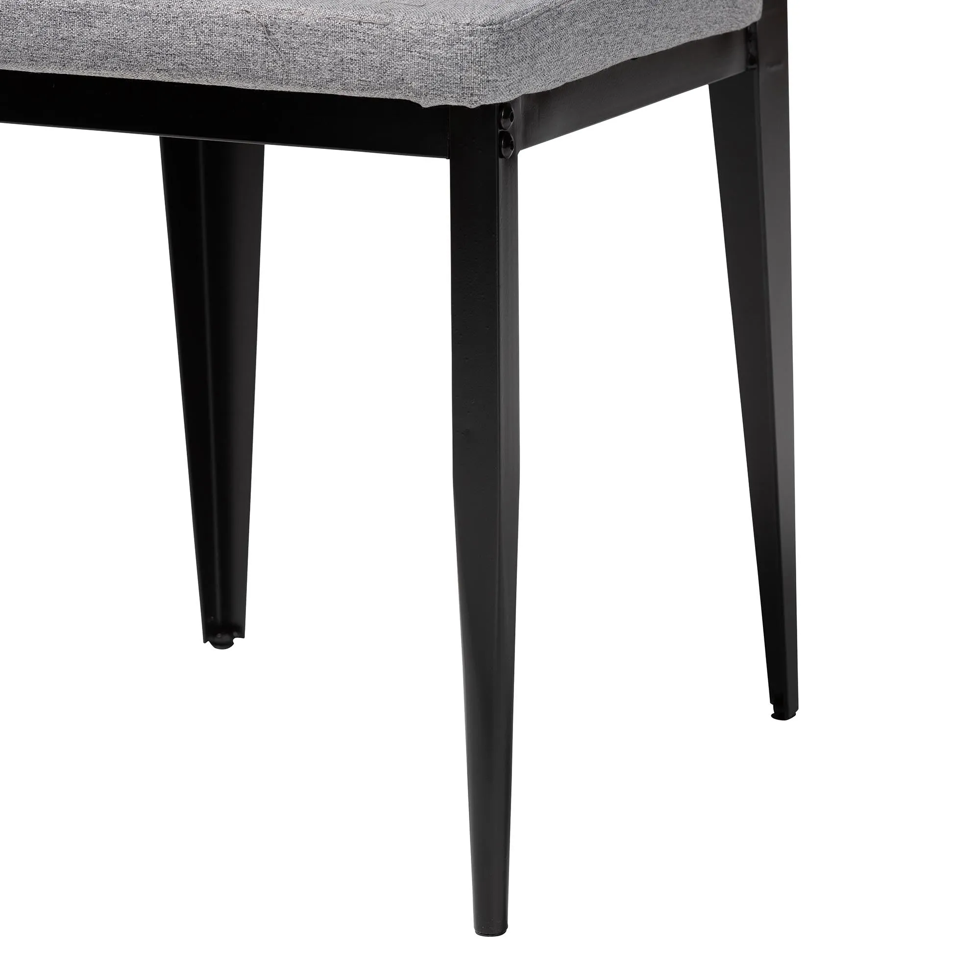 Baxton Studio Bishop Industrial Beige Fabric and Metal Dining Chair