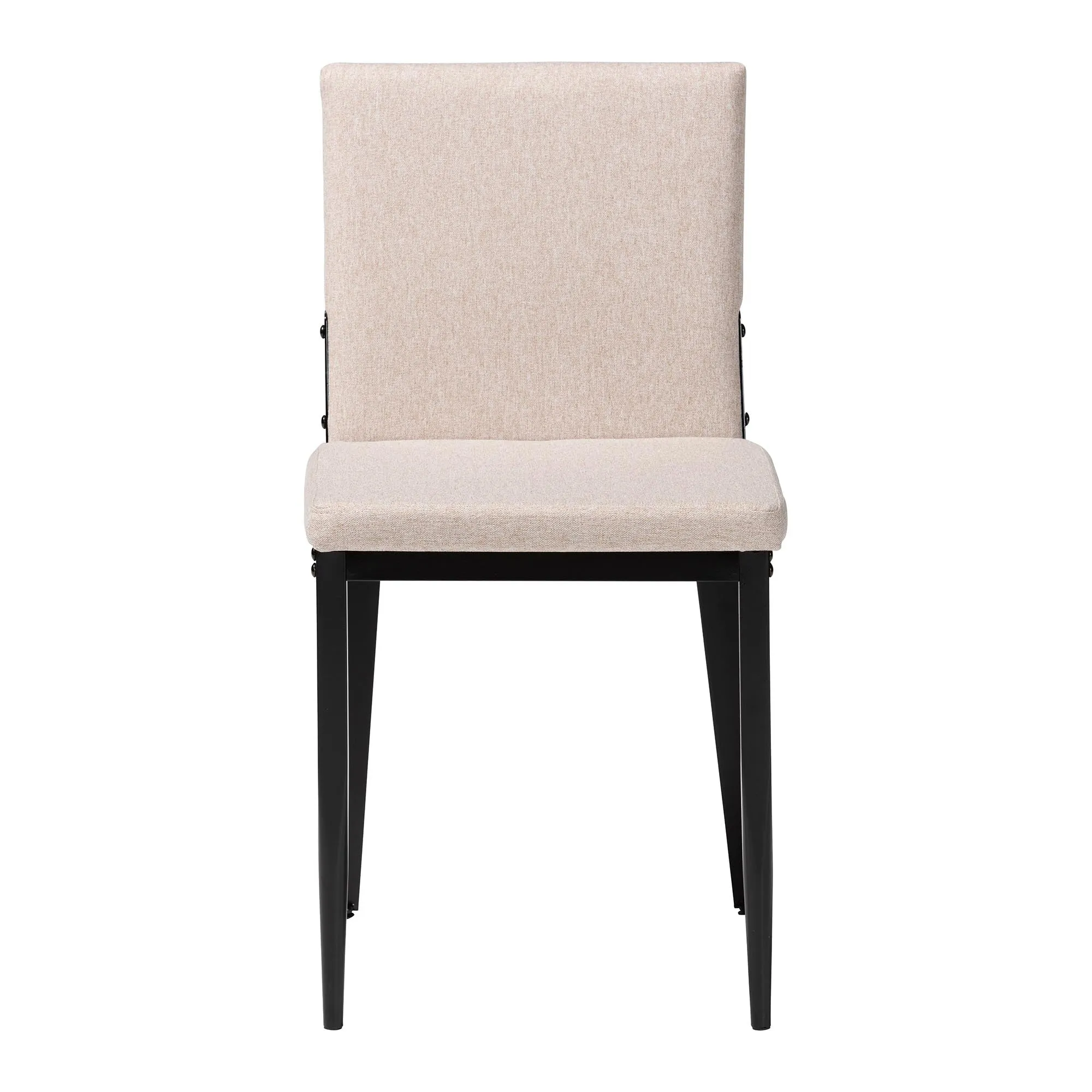 Baxton Studio Bishop Industrial Beige Fabric and Metal Dining Chair
