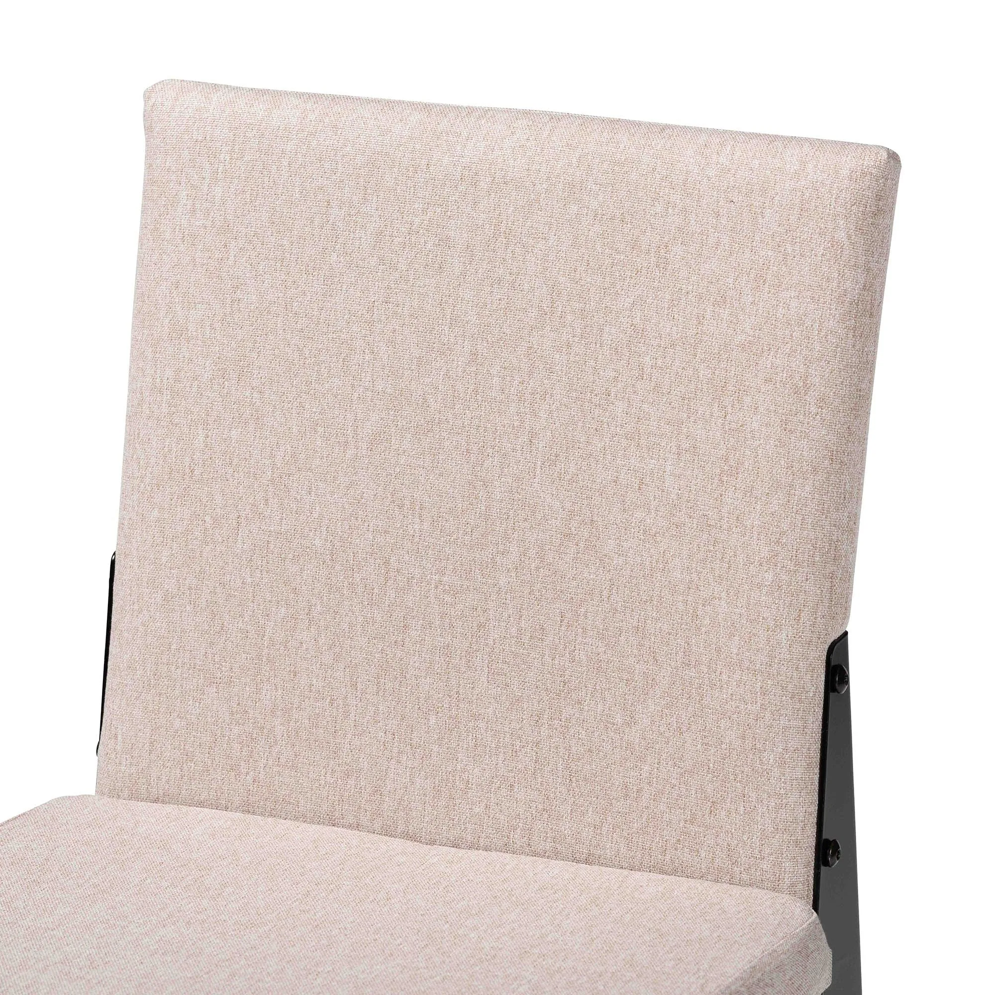 Baxton Studio Bishop Industrial Beige Fabric and Metal Dining Chair