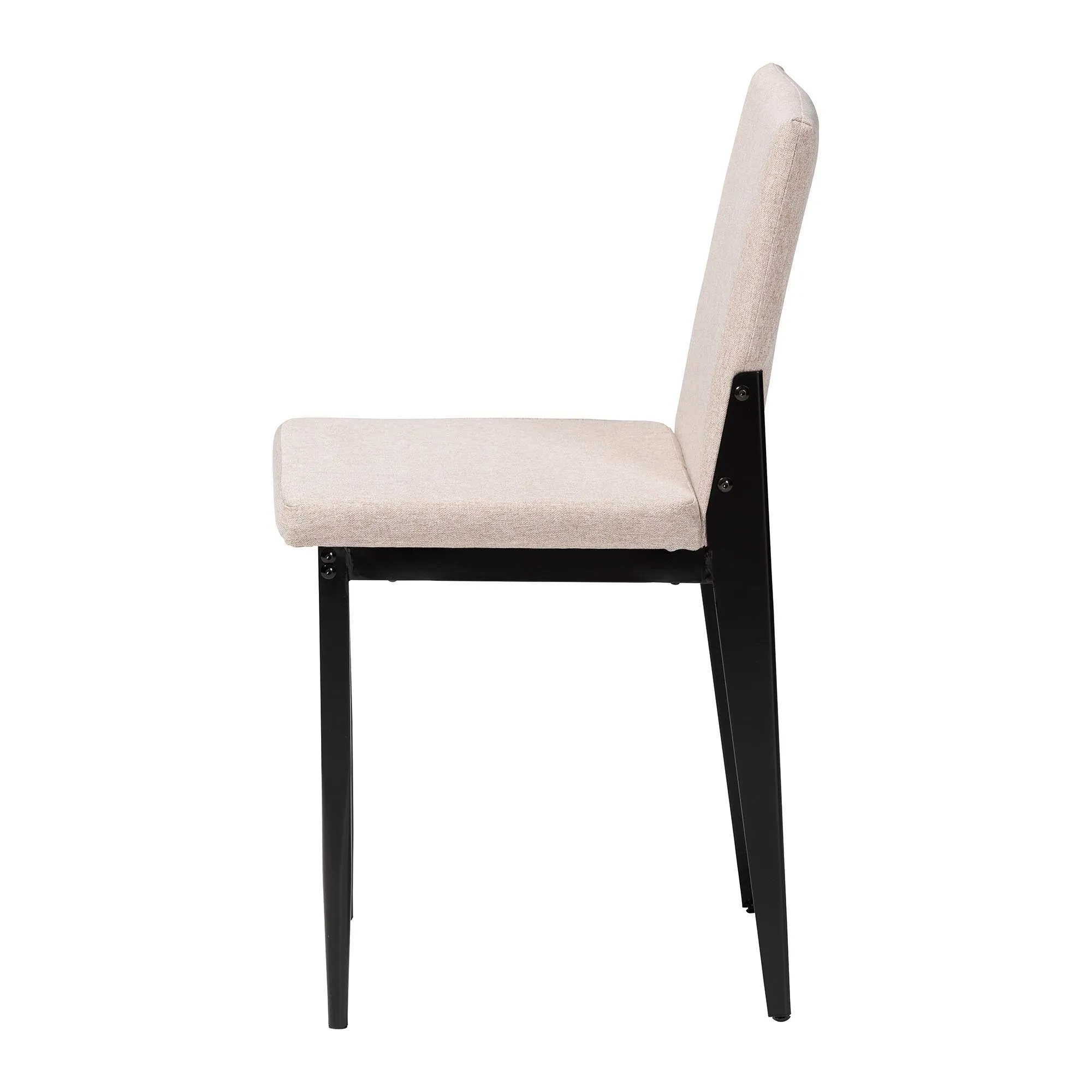 Baxton Studio Bishop Industrial Beige Fabric and Metal Dining Chair
