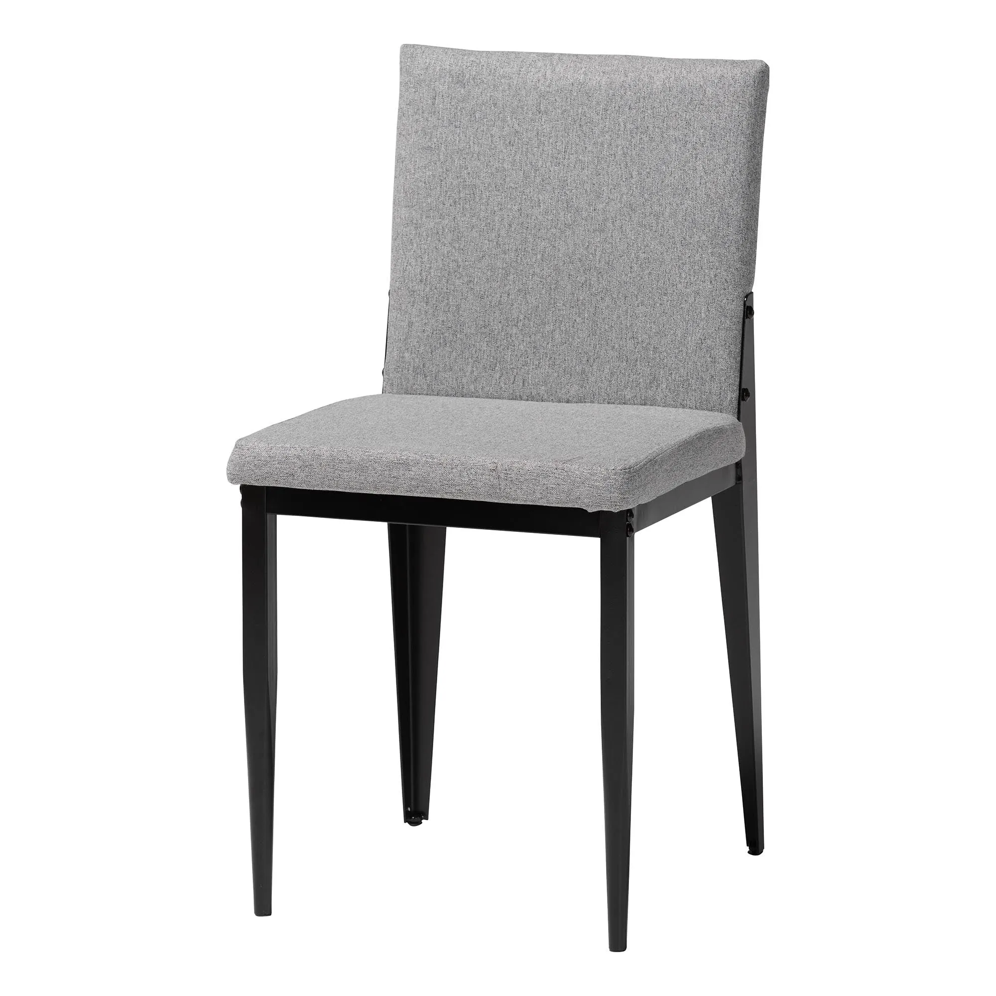 Baxton Studio Bishop Industrial Beige Fabric and Metal Dining Chair