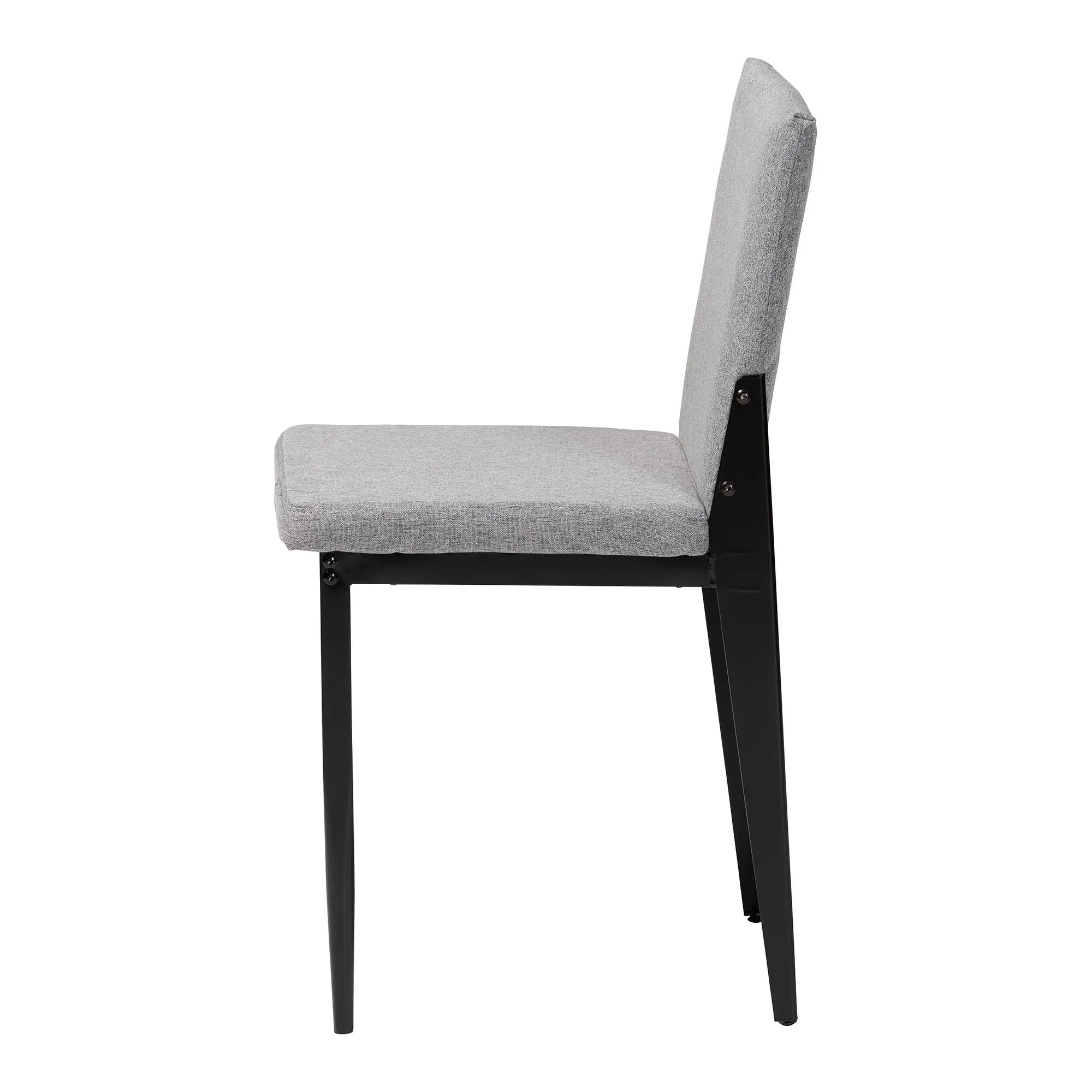 Baxton Studio Bishop Industrial Beige Fabric and Metal Dining Chair