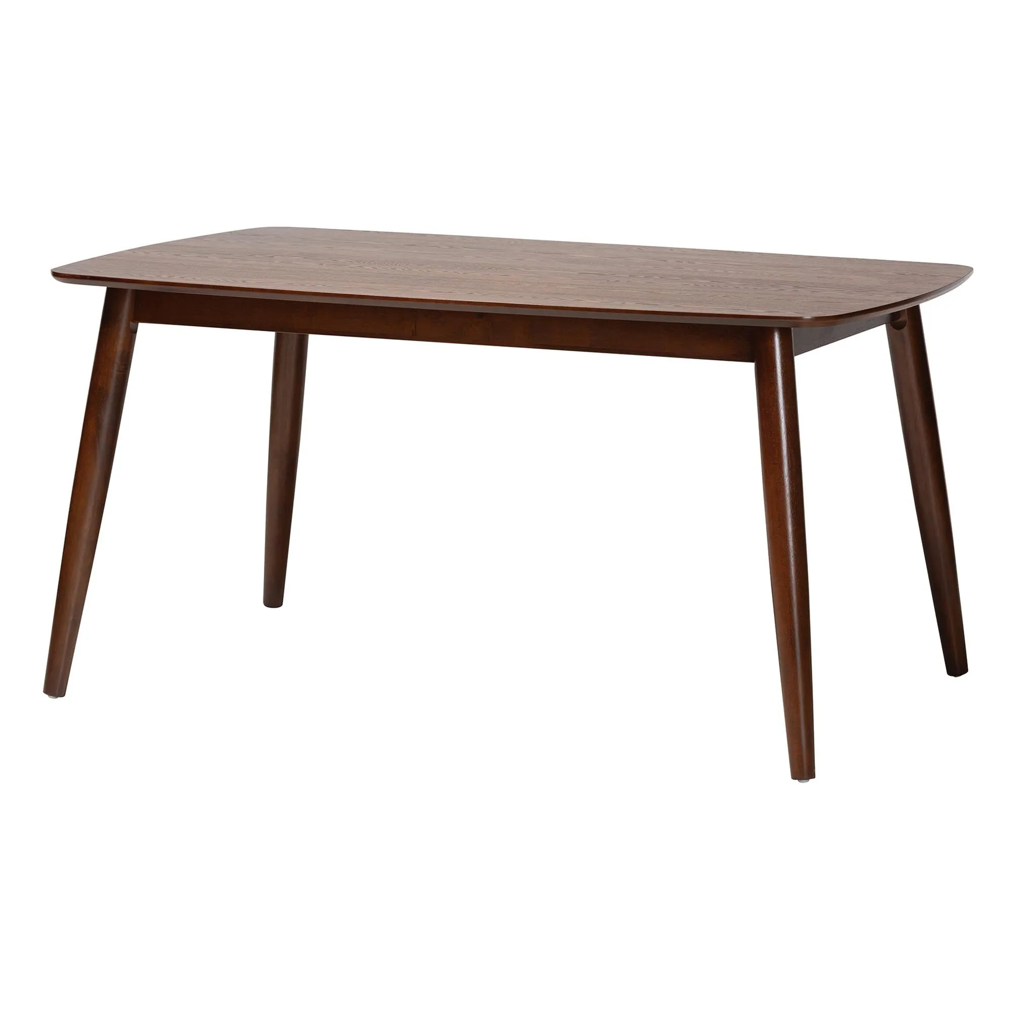 Baxton Studio Dannon Mid-Century Modern Grey Fabric and Walnut Brown Finished Wood 7-Piece Dining Set