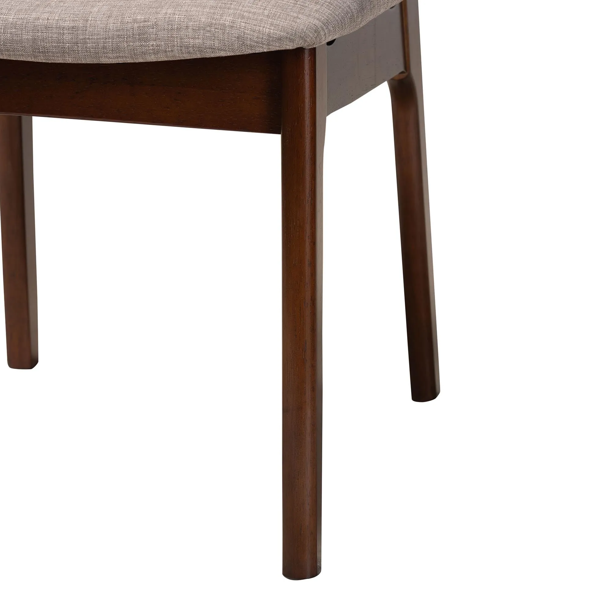 Baxton Studio Dannon Mid-Century Modern Grey Fabric and Walnut Brown Finished Wood 7-Piece Dining Set