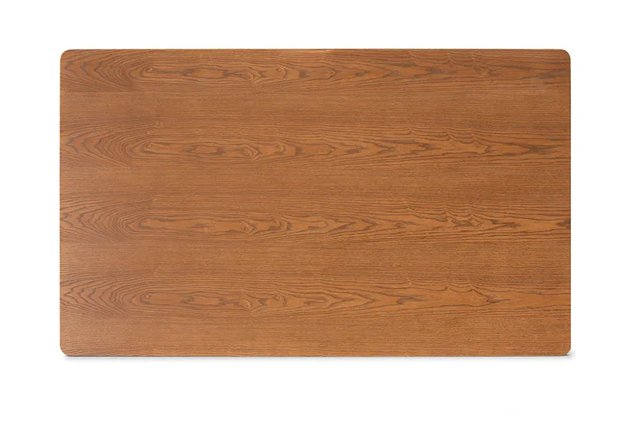 Baxton Studio Daymond Mid-Century Modern Tan Faux Leather Upholstered and Walnut Brown Finished Wood 3-Piece Dining Nook Set
