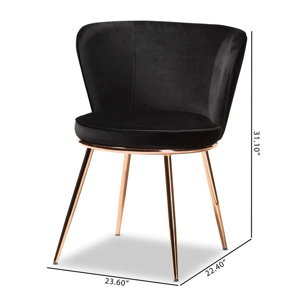 Baxton Studio Farah Metal 2-Piece Dining Chair Set