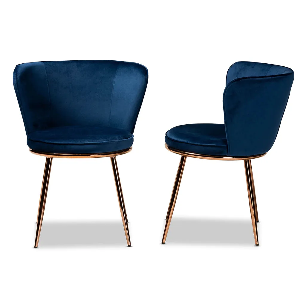 Baxton Studio Farah Metal 2-Piece Dining Chair Set