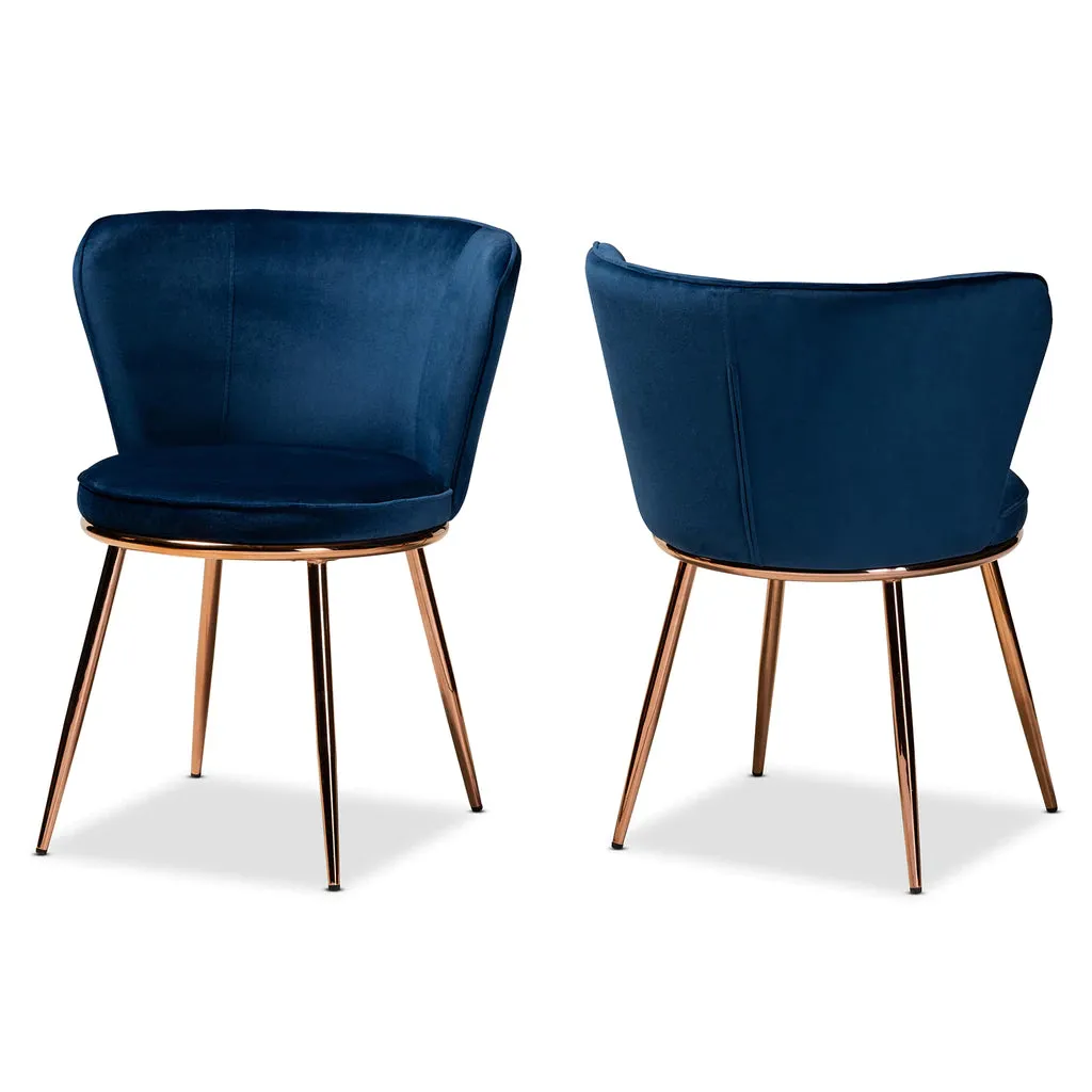 Baxton Studio Farah Metal 2-Piece Dining Chair Set