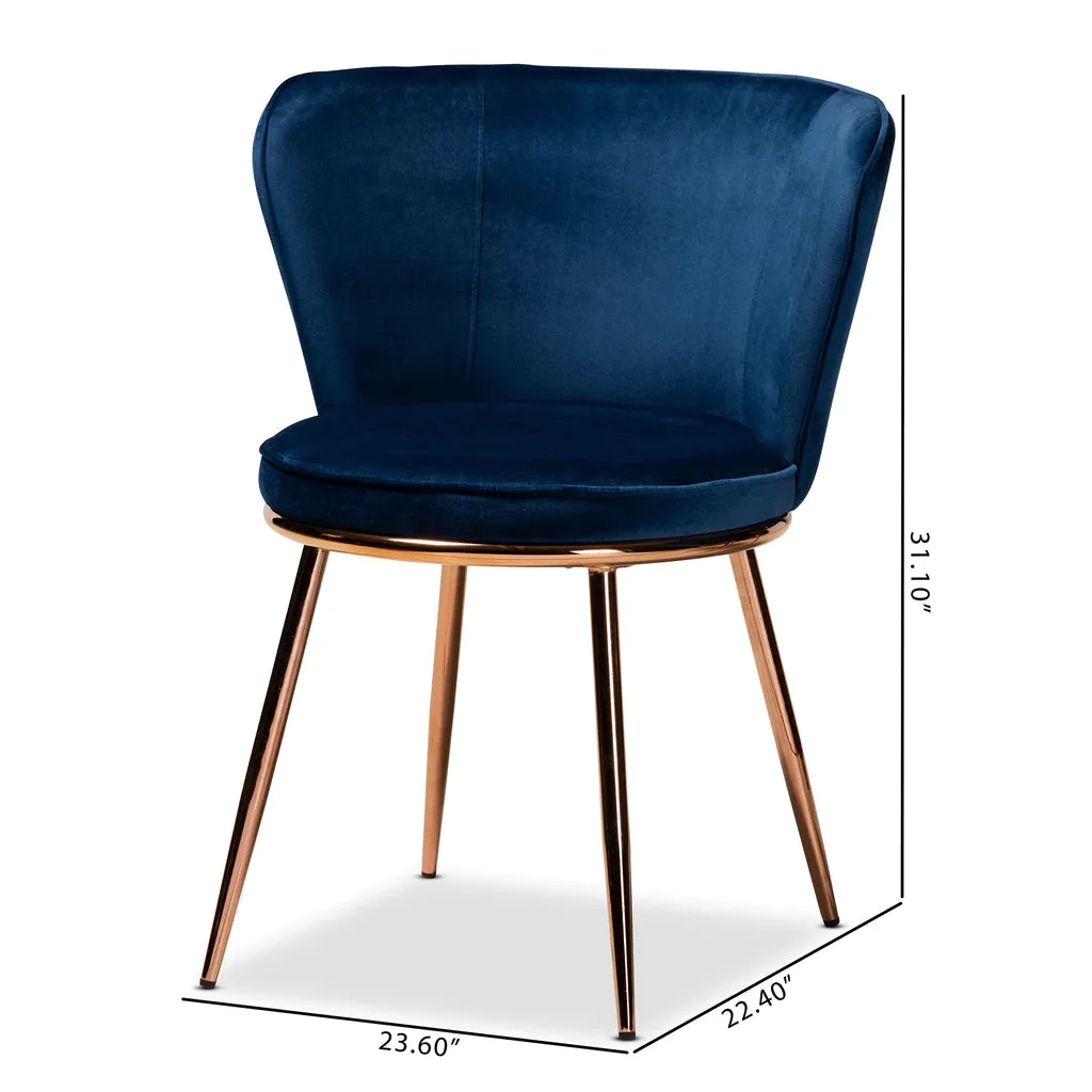 Baxton Studio Farah Metal 2-Piece Dining Chair Set