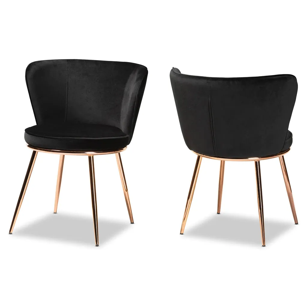 Baxton Studio Farah Metal 2-Piece Dining Chair Set