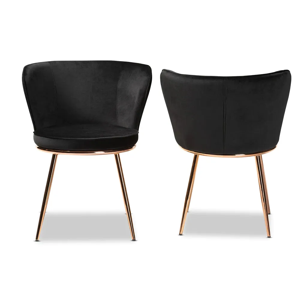 Baxton Studio Farah Metal 2-Piece Dining Chair Set