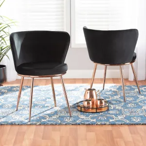 Baxton Studio Farah Metal 2-Piece Dining Chair Set