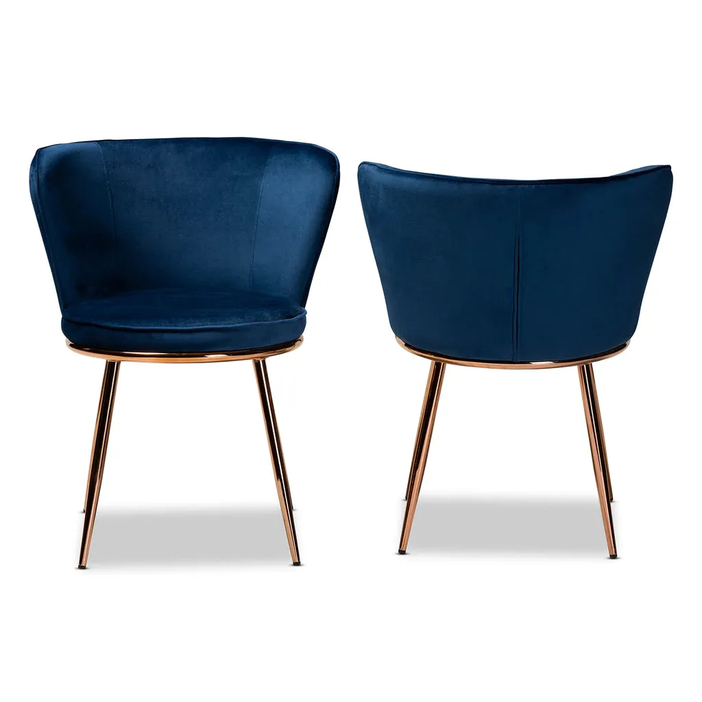 Baxton Studio Farah Metal 2-Piece Dining Chair Set