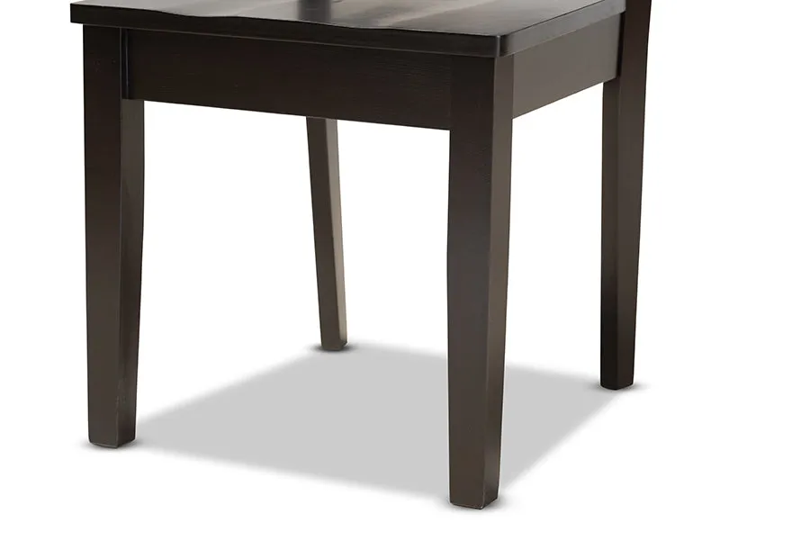 Baxton Studio Fenton Modern and Contemporary Transitional Dark Brown Finished Wood 2-Piece Dining Chair Set
