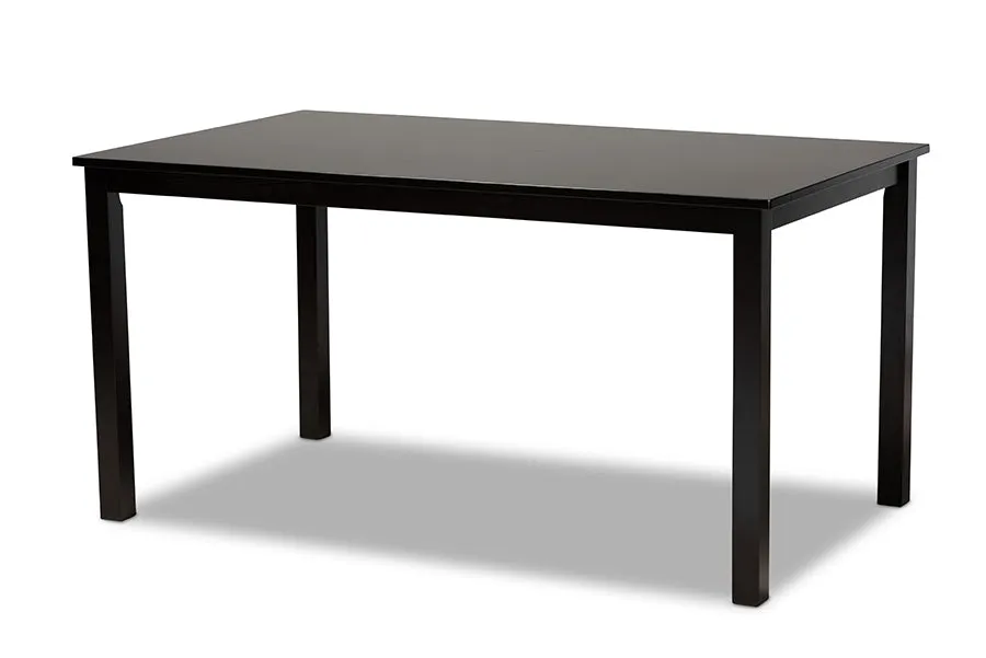 Baxton Studio Gervais Modern and Contemporary Sand Fabric Upholstered and Dark Brown Finished Wood 7-Piece Dining Set