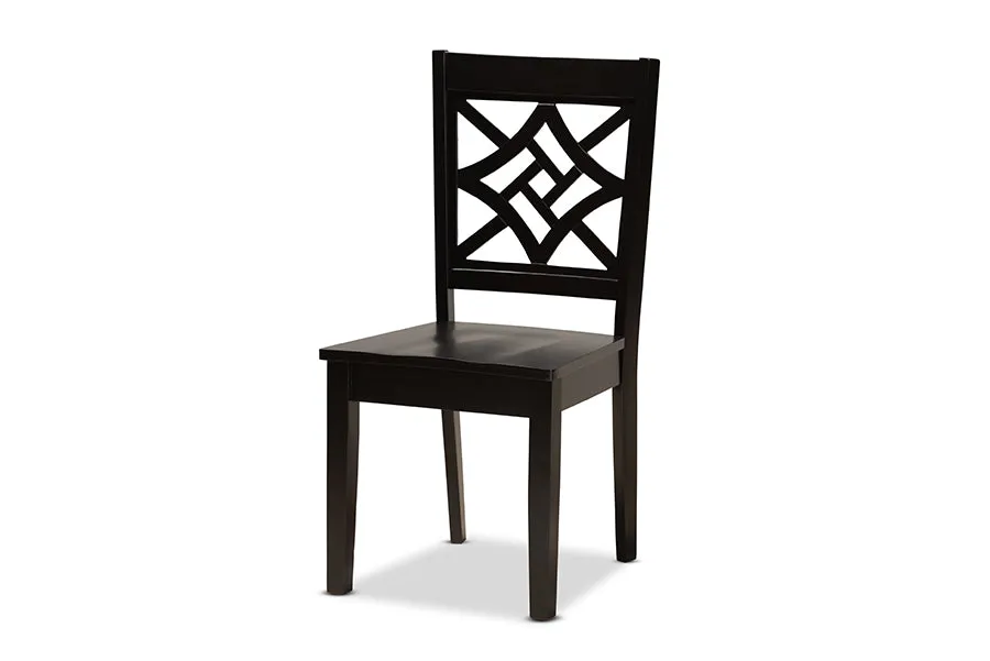 Baxton Studio Nicolette Modern and Contemporary Dark Brown Finished Wood 5-Piece Dining Set