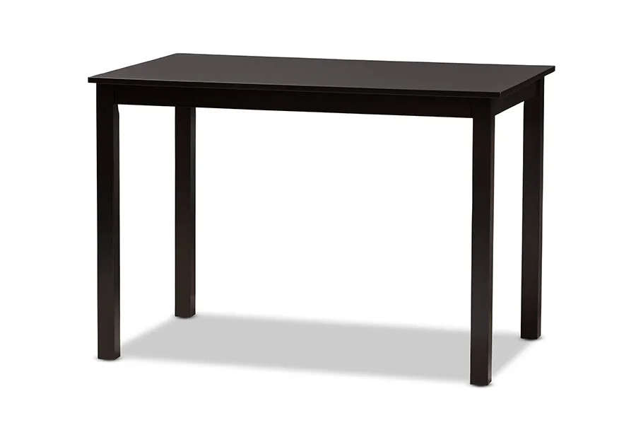 Baxton Studio Nicolette Modern and Contemporary Dark Brown Finished Wood 5-Piece Dining Set