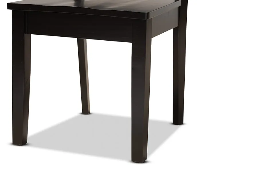 Baxton Studio Nicolette Modern and Contemporary Dark Brown Finished Wood 5-Piece Dining Set