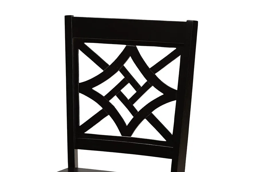 Baxton Studio Nicolette Modern and Contemporary Dark Brown Finished Wood 5-Piece Dining Set