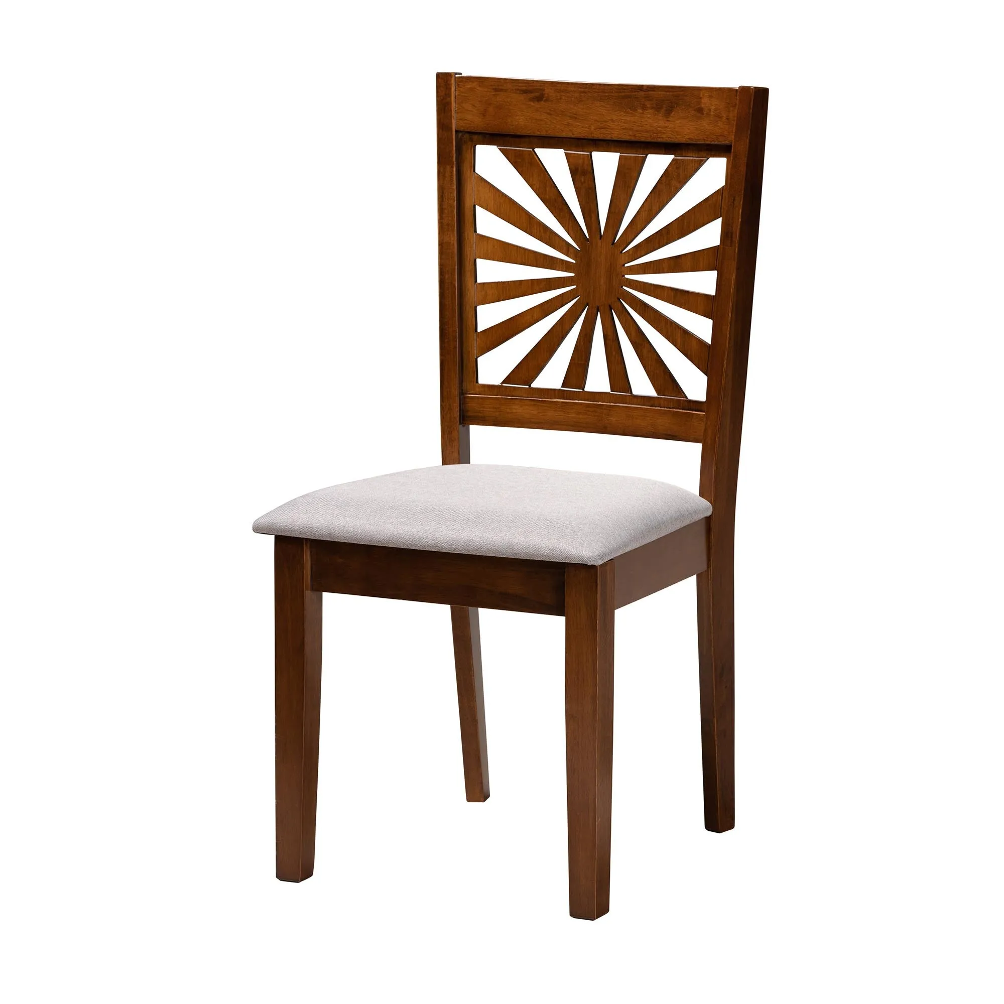 Baxton Studio Olympia Modern Beige Fabric and Espresso Brown Finished Wood 5-Piece Dining Set