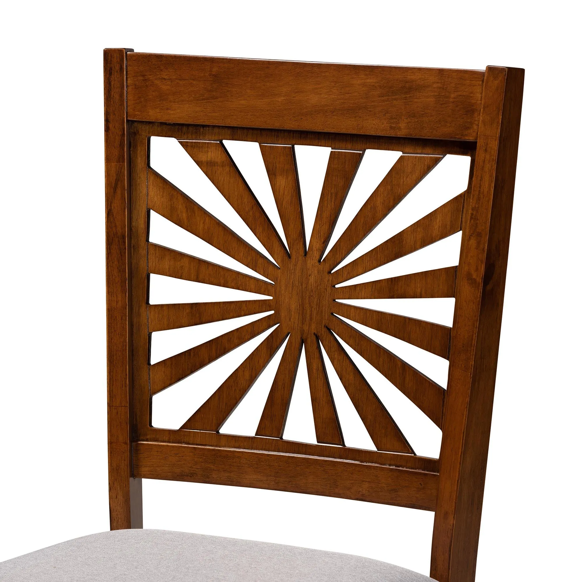 Baxton Studio Olympia Modern Beige Fabric and Espresso Brown Finished Wood 5-Piece Dining Set