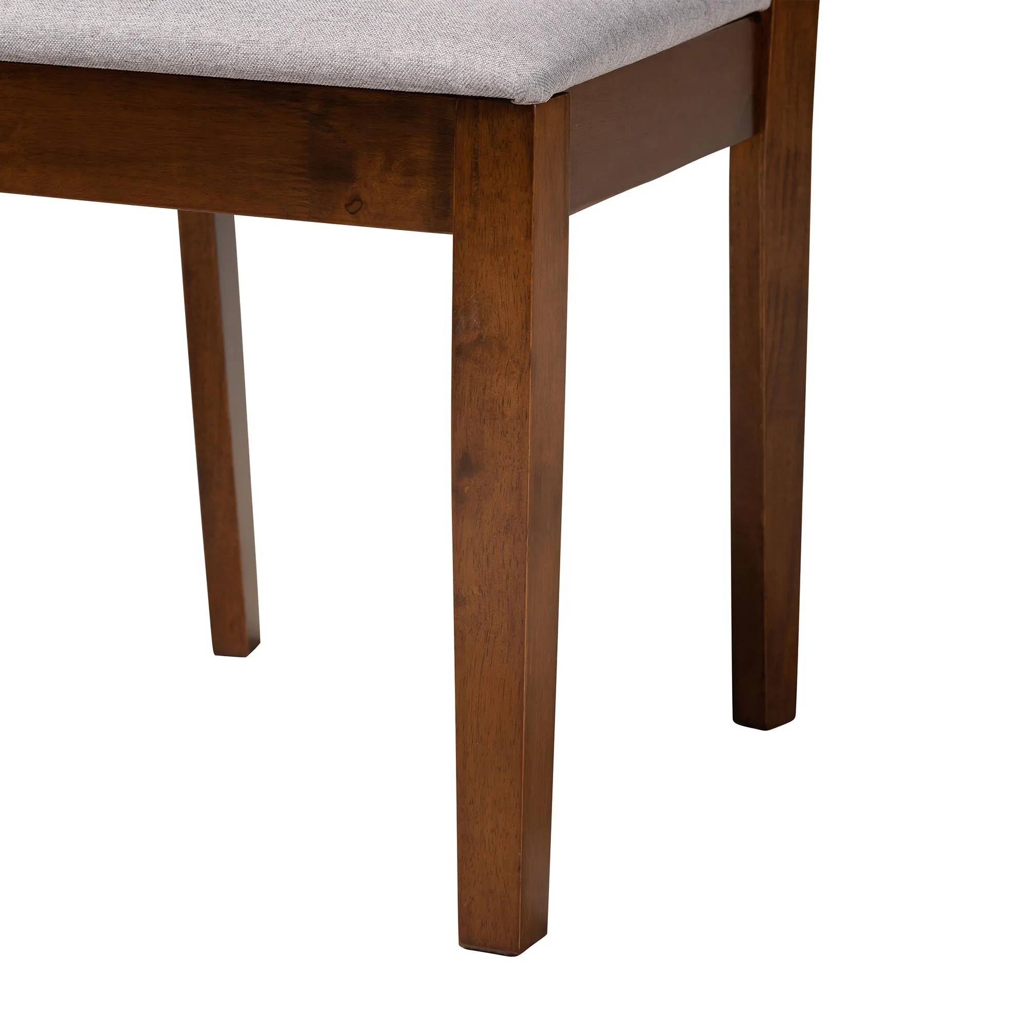 Baxton Studio Olympia Modern Beige Fabric and Espresso Brown Finished Wood 5-Piece Dining Set