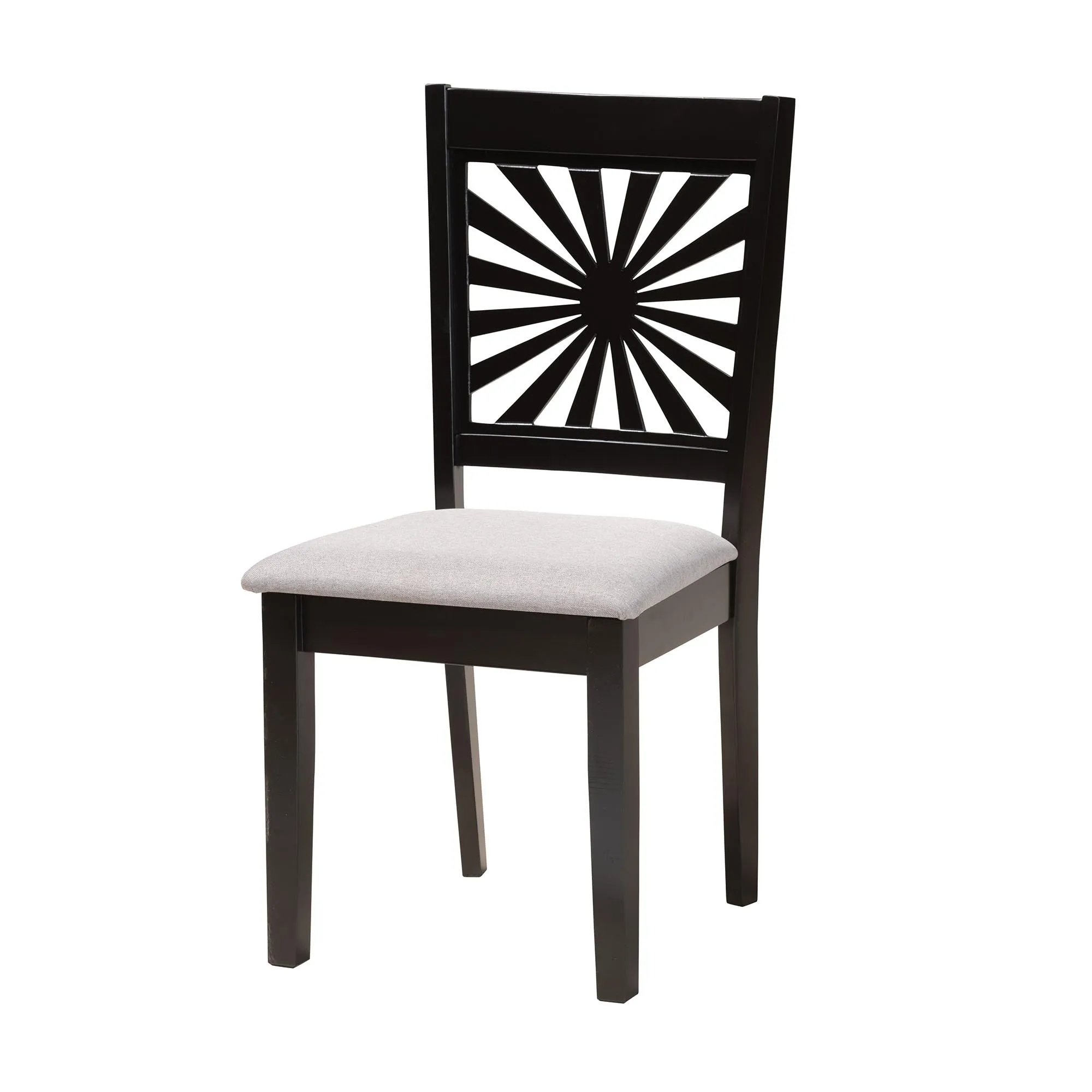 Baxton Studio Olympia Modern Beige Fabric and Espresso Brown Finished Wood 5-Piece Dining Set